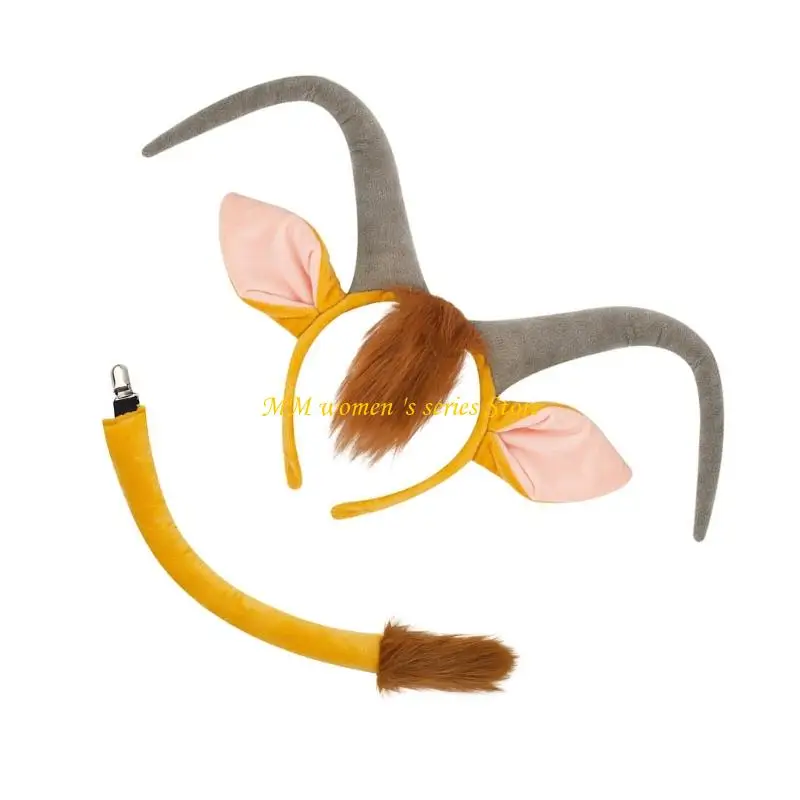 Q39C Stretchy Animal Ear Hair Accessory Machine Washable Breathable Materials For Parties Costumes Children
