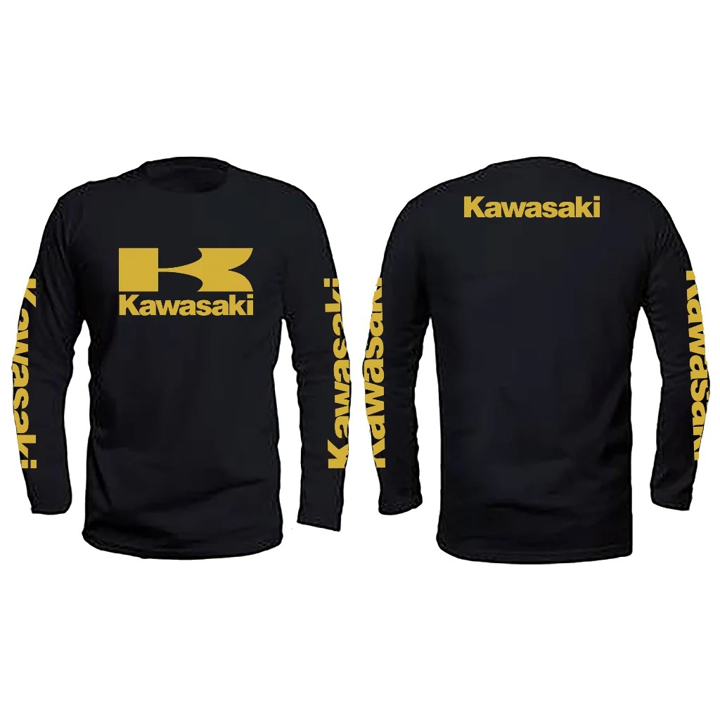 2024 new sports top Kawasaki motorcycle team outdoor men\'s spring and autumn women\'s long sleeved quick drying T-shirt