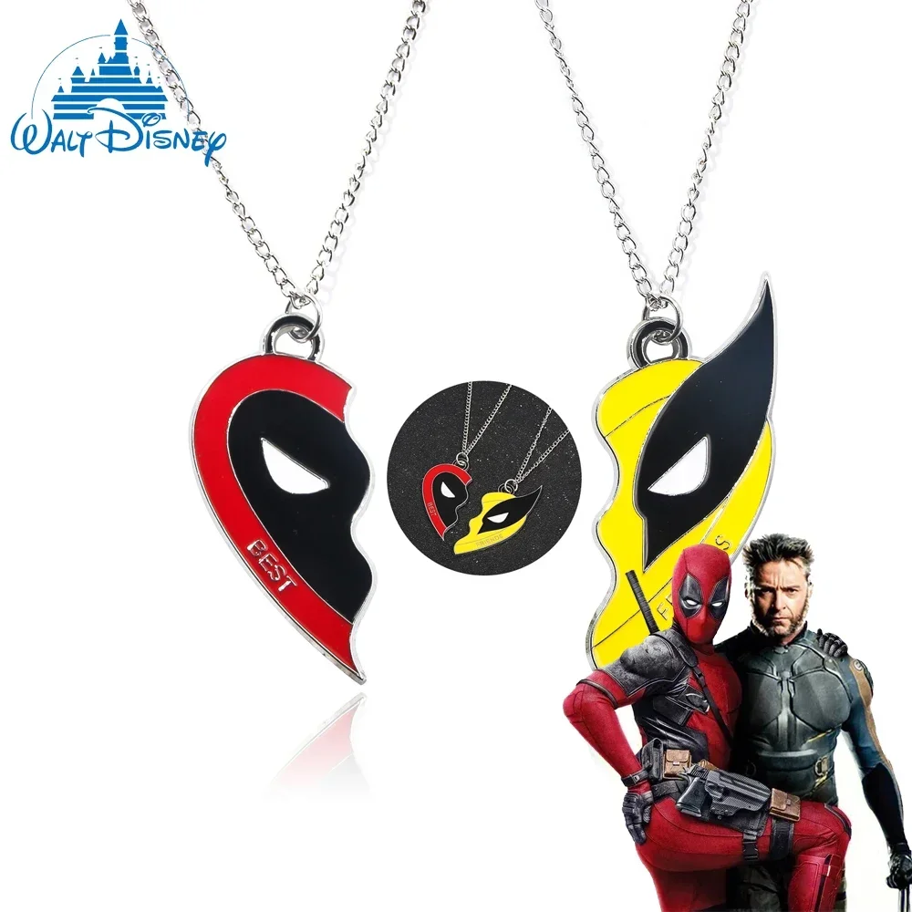 

Disney Super-hero Deadpools Necklace Pendant Heart Shaped Cosplay Male and Female Jewelry Accessories Couples Gift