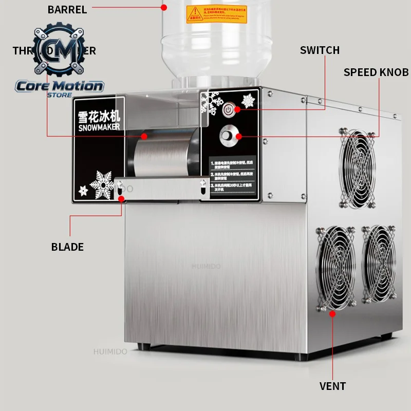 Mini Snow Ice Maker Shaver  Europe Snowflake Ice Machine Korea Bingsu  Snowflake Ice Shaving