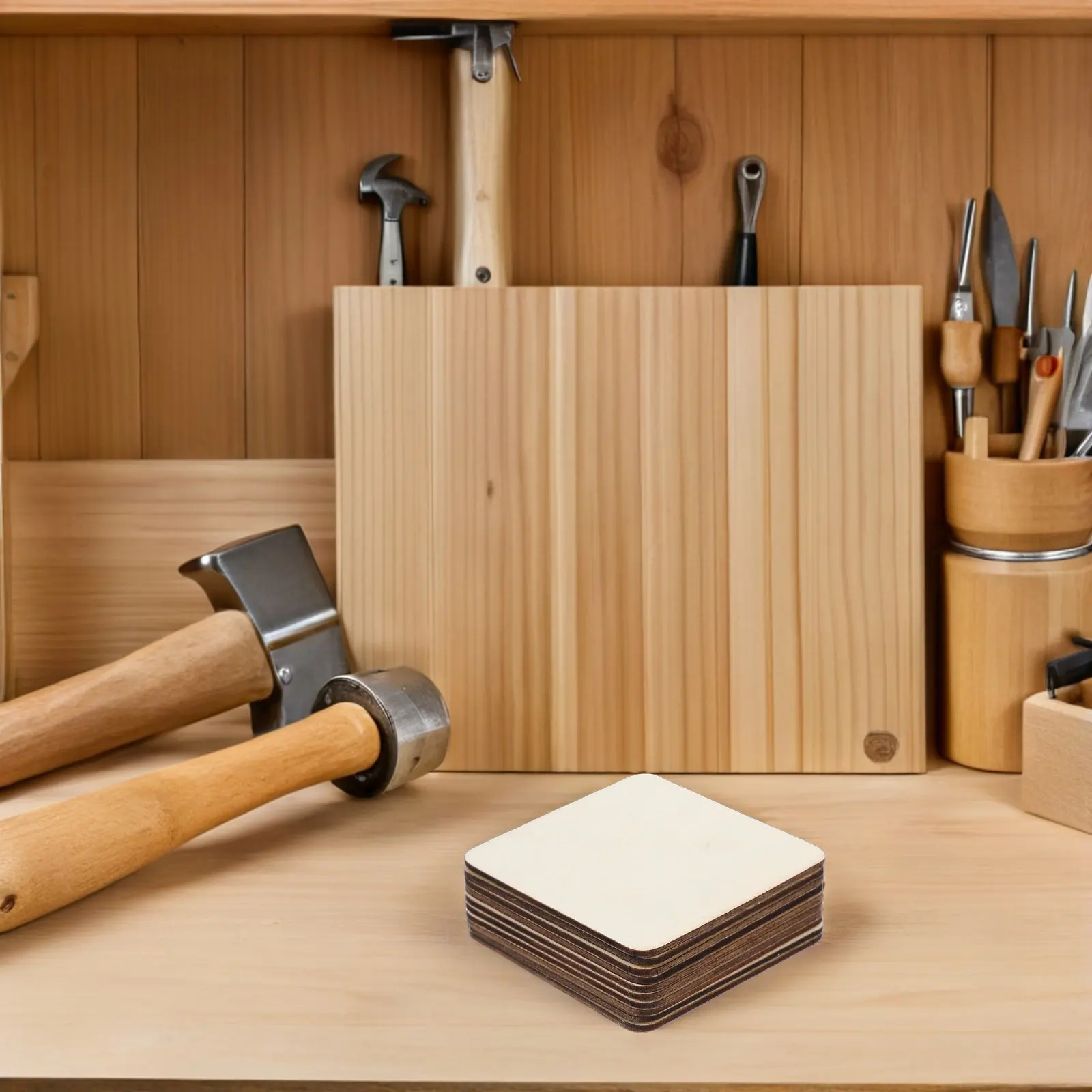 

40 шт. необработанных деревянных квадратов 4x4 для DIY-проектов, деревянные заготовки для росписи, резьбы, подставок для чашек, украшений, домашнего декора