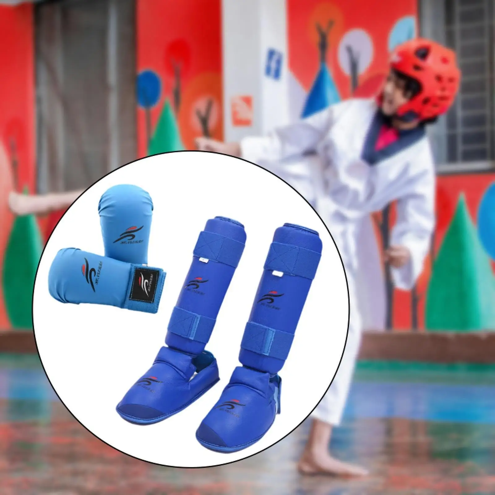 Protective Karate Gloves and Shin Guards for Sparring Practice Muay Thai Boxing Training Gear for Adults Beginners