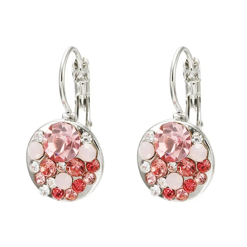 Exquisite Engagement Drop Ear Earrings Yellow Gold Color Round Earrings for Women Bride Wedding Party Jewelry Gifts Wholesale
