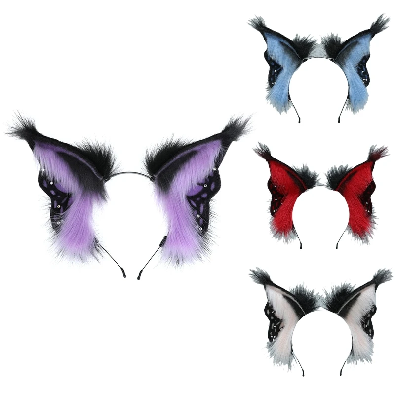 

Женские животные лисьи уши для обруча на голову макияж украшения фестиваль вечерние украшения для волос