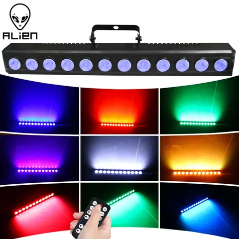 ALIEN 12 LED RGBW 4IN1 DMX Wall Wash Lamp DJ Disco Party Stage Light Effect for Dance Bar Holiday Wedding Xmas Halloween Decor
