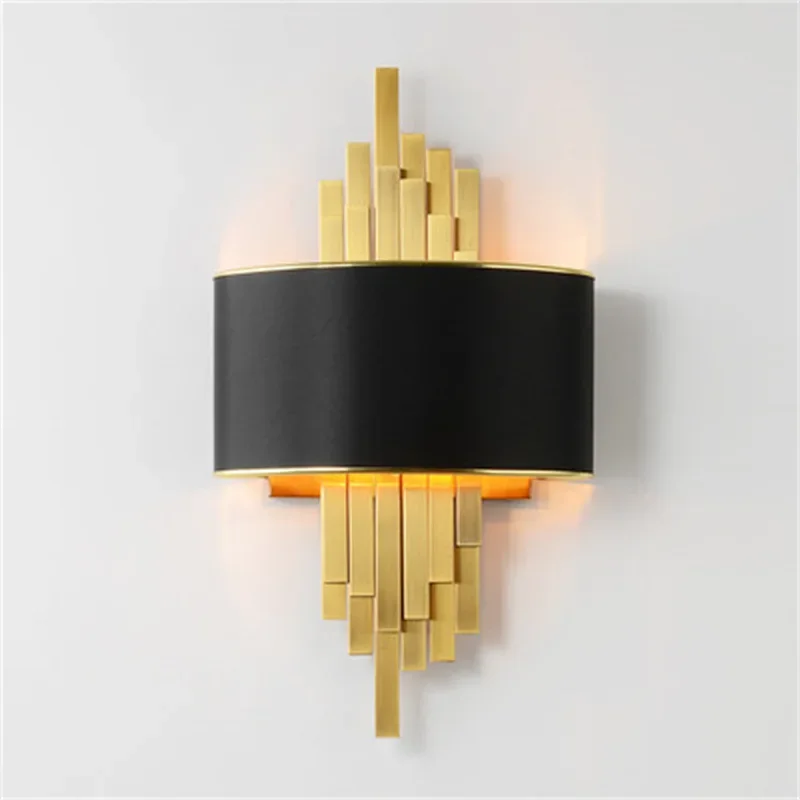 

Nordic Fabric Wall Sconce Lamps Luxury Gold For Bedroom Living Room Stairs Bedside Led Fabric Wall Lights Interior Wall Lamp