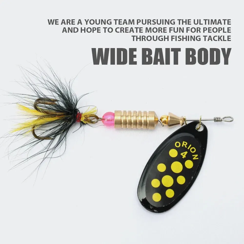 Artificial Swimbait Bait Spinner Feather Treble Hooks Fishing Lure Wobbler Trout Spoon Jig Fly Rotating Sequin Road Hook