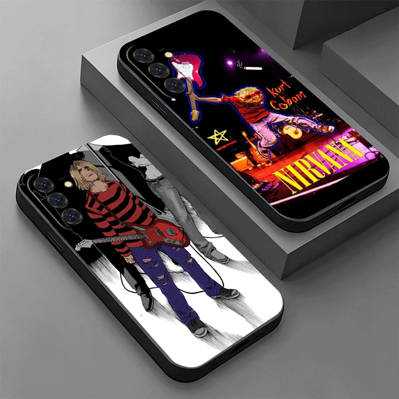 Soft Phone Case For Samsung A17 A37 A57 A16 A36 A56 A15 A35 A55 Retro Singer Kurt Cobain A14 A34 A54 A13 A33 A53 A27 A26 A25 A24