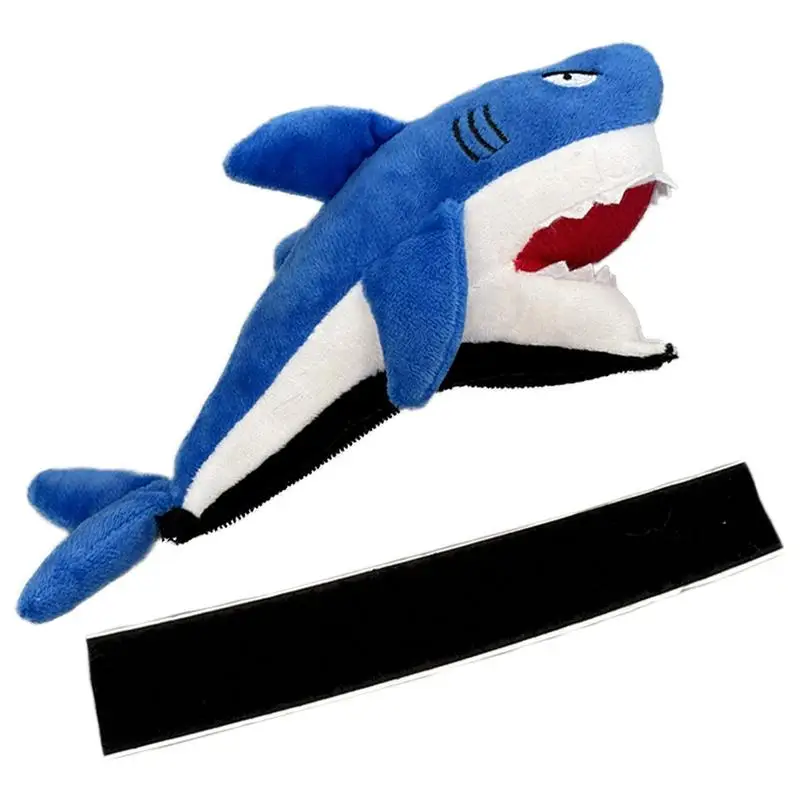 Plush Motorcycle Hat Doll Decorative Shark Safety Hat Doll Strong Double-Sided Tape Modification Accessories For Skiing Holiday