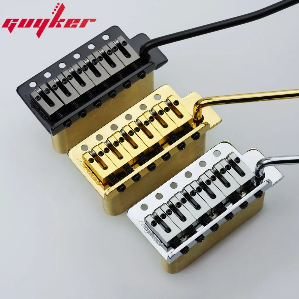 

1 Set GUYKER Electric Guitar Tremolo Bridge Brass Saddle & Brass base & Spring For ST Guitar GG1001