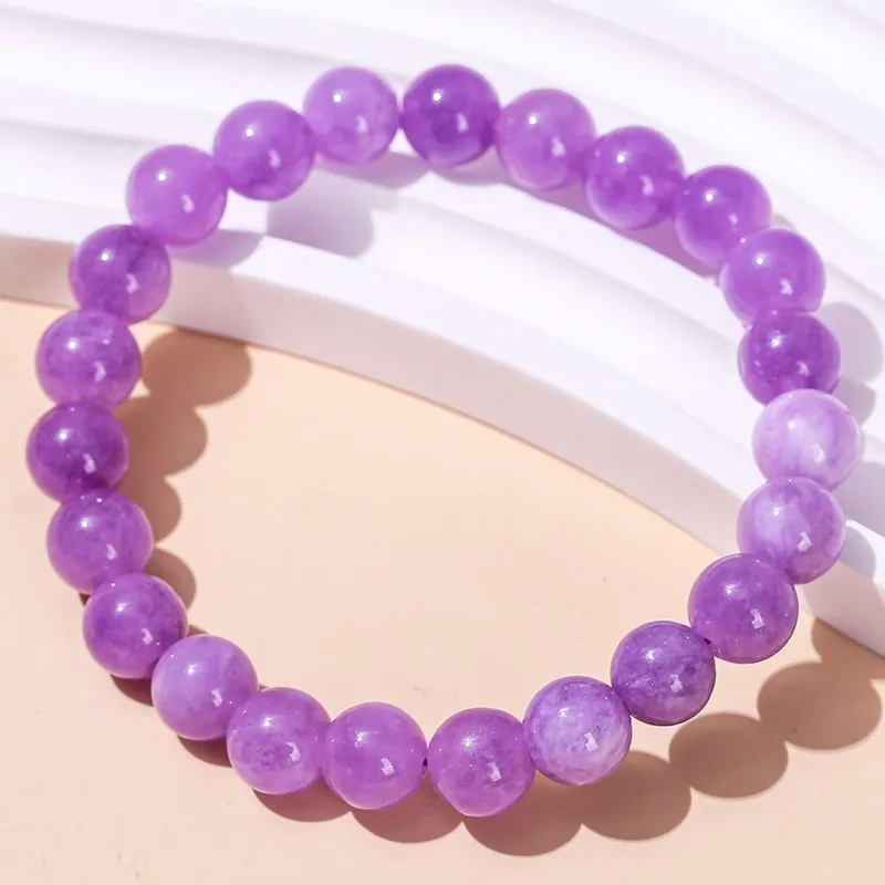 JD Natural Stone Purple K2 Jasper Beaded Bracelet Women Fashion Round Bead Yoga Balance Strand Bangles Couples Distance Gift