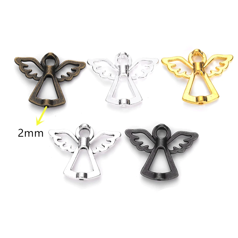 15 pcs/lot Cute Alloy Angel Charms small hole beads for Earrings Necklace Bracelet DIY Jewelry crafts