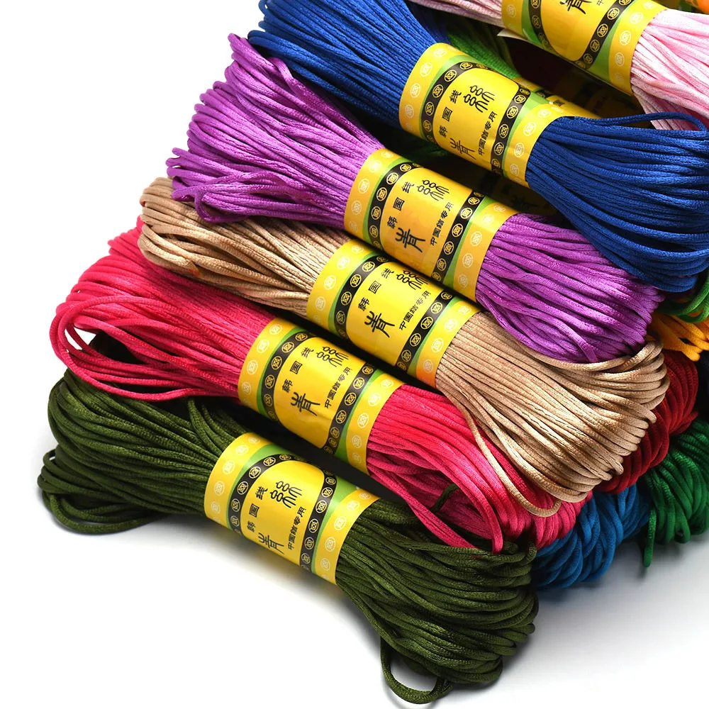 1.5mm 20M Nylon Satin Rope Silk Beaded Rope Bracelet Making Rope Rope for Necklace Bracelet Jewelry Making