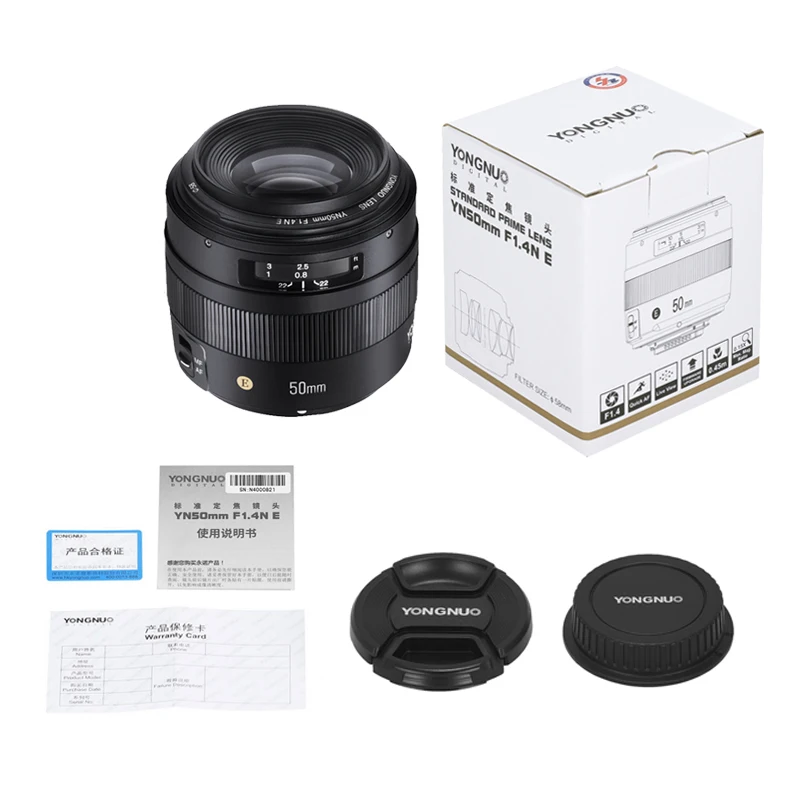 

YONGNUO YN50mm Lens YN50mm F1.4 Standard Prime Lens Large Aperture Auto Focus Lens for Canon EOS 70D 5D2 5D3 600D DSLR Camera