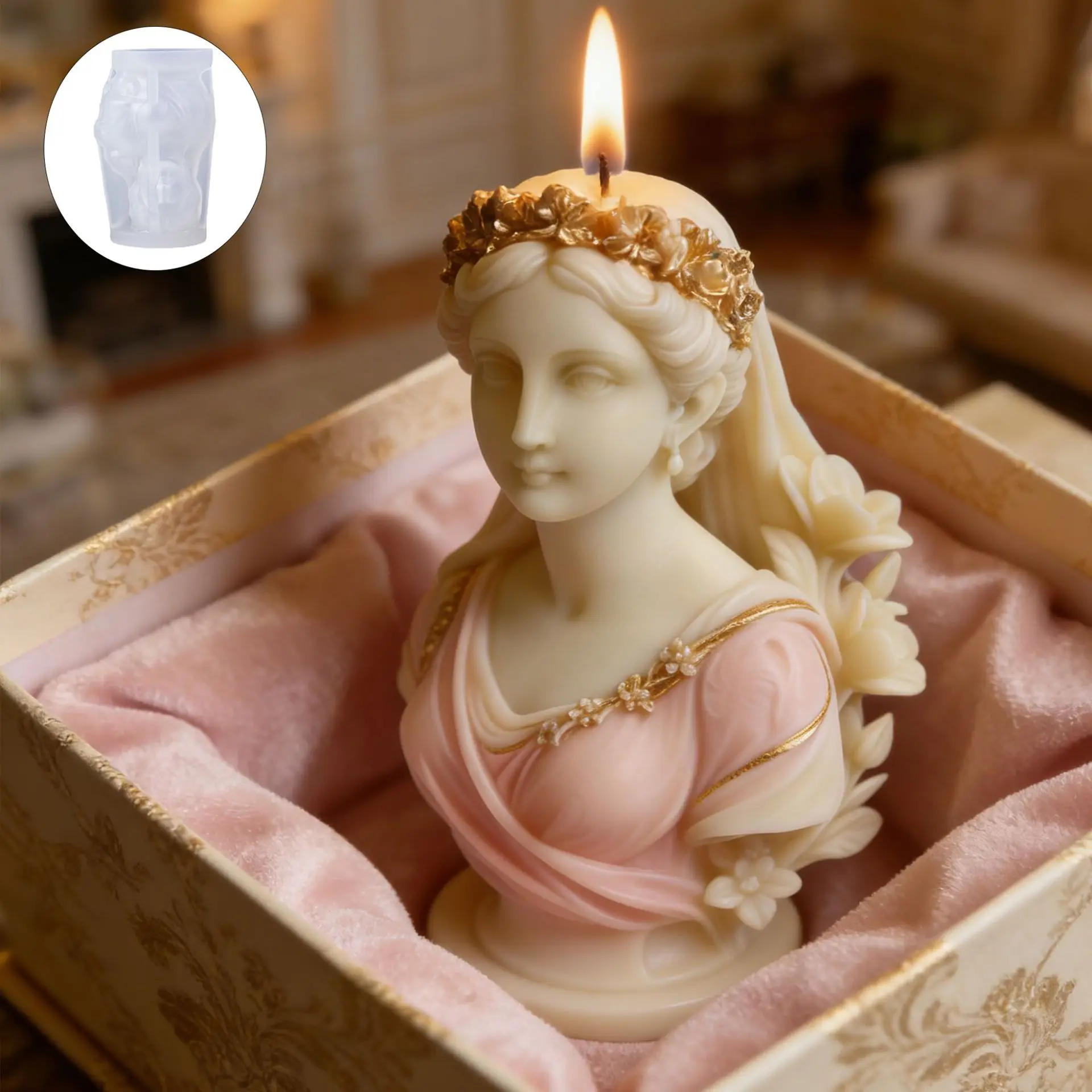 

Garland Goddess Scented Candle Silicone Mold Diy Portrait Personality Creative Plaster Decoration Diffuser Stone Resin Mold