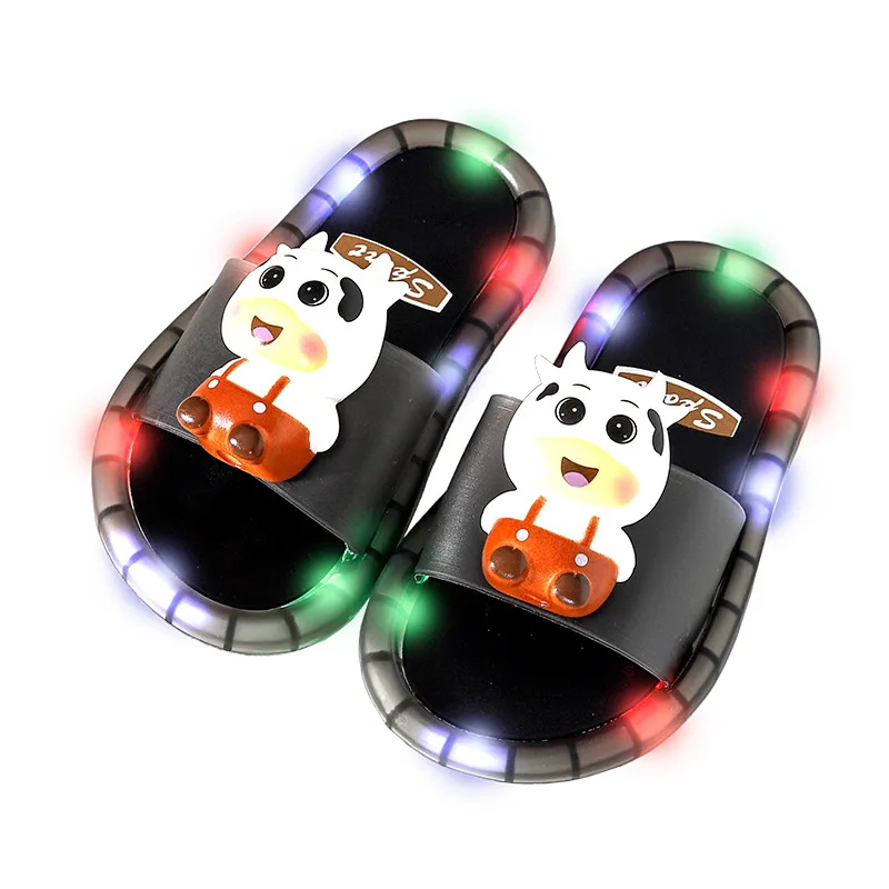 2023 New Summer Ins Children Slippers Illuminated Cartoon Boy Girl Baby Indoor Outdoor Wear-resistant Shoes