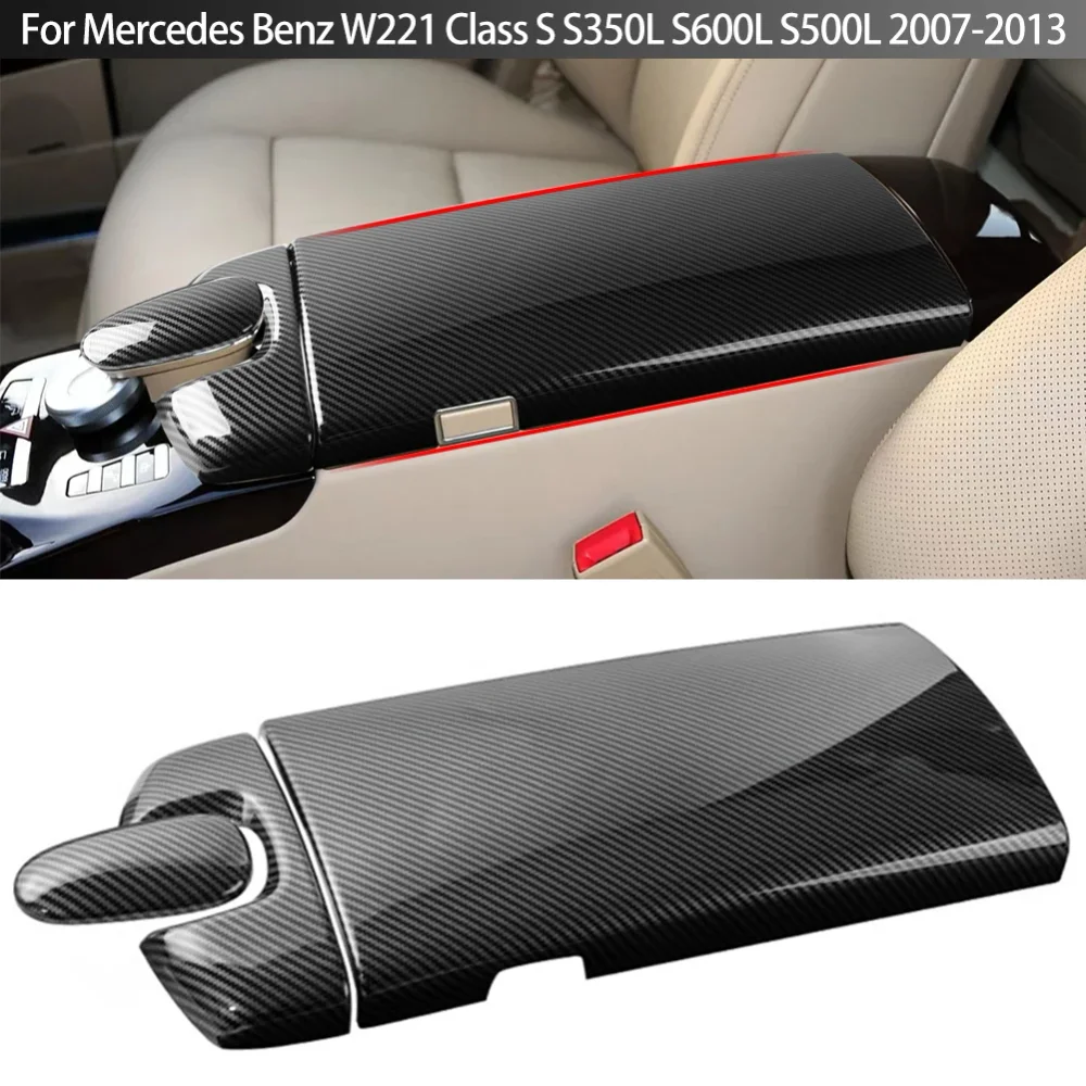 

3Pcs/Set Car Center Console Lid Armrest Box Trim Protective Cover For Mercedes Benz W221 Class S S350L S600L S500L 2007-2013