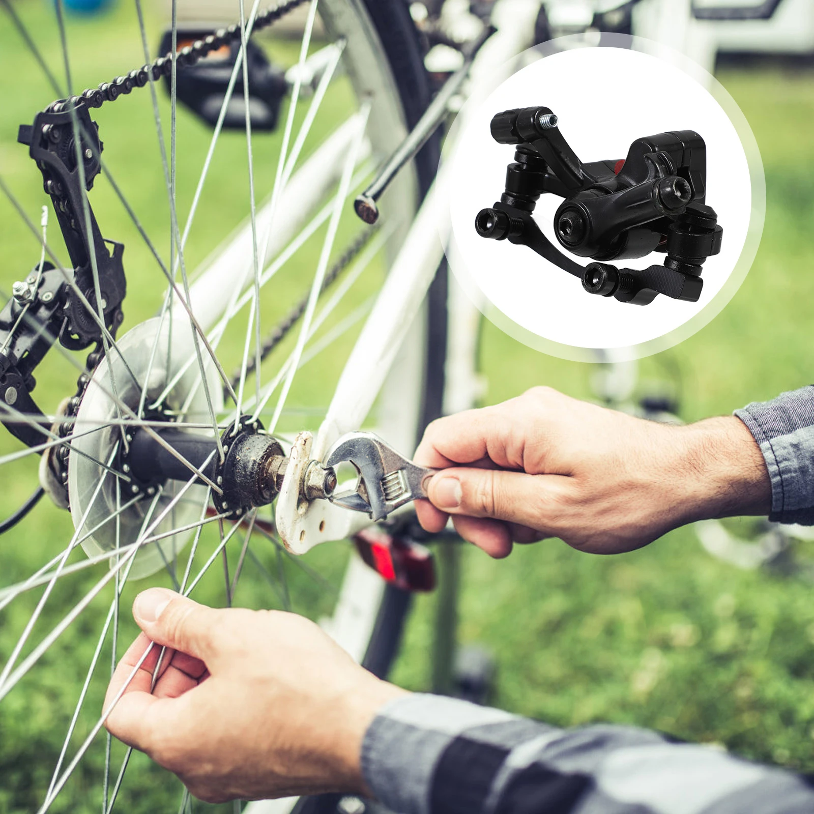 

2pcs Mountain Bike Front Rear Disc Brakes Aluminum Brake Clamp Set Black Silver Easy Install Replacement Bike Brake Disc Rotor