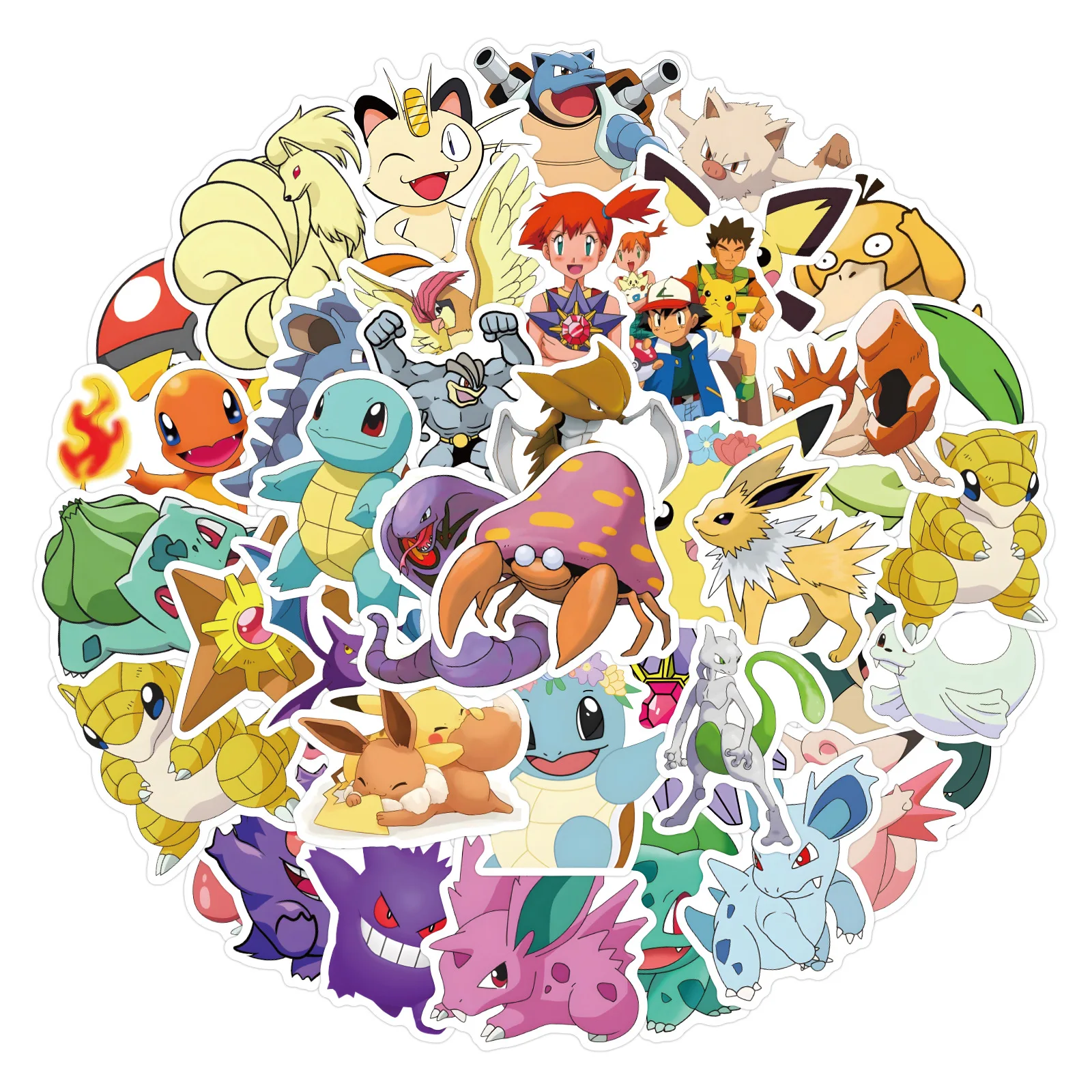 50/60PCS Cute Pokemon Anime Stickers Kawaii Pikachu Skateboard Bicycle Guitar Laptop DIY Mobile Phone Stickers