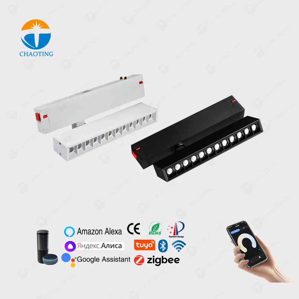 Modern Smart ZigBee Wifi Tuya Bluetooth Control Magnetic Rail System Commercial Adjustable 9W Folding Spotlights Led Track Light
