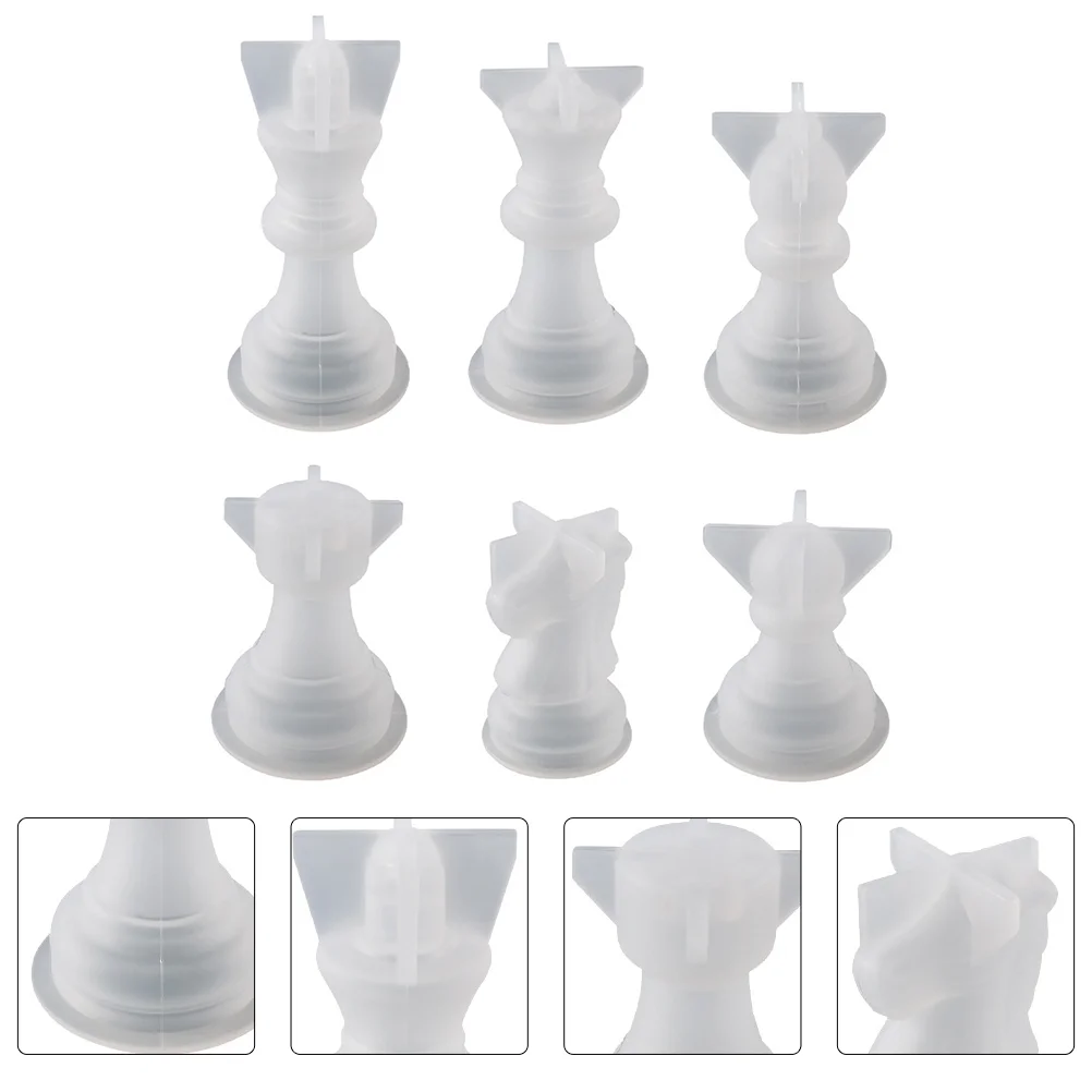 6 Pcs Chess Mold Pieces for DIY Cake Supply International Mould Silica Gel Desktop Decor