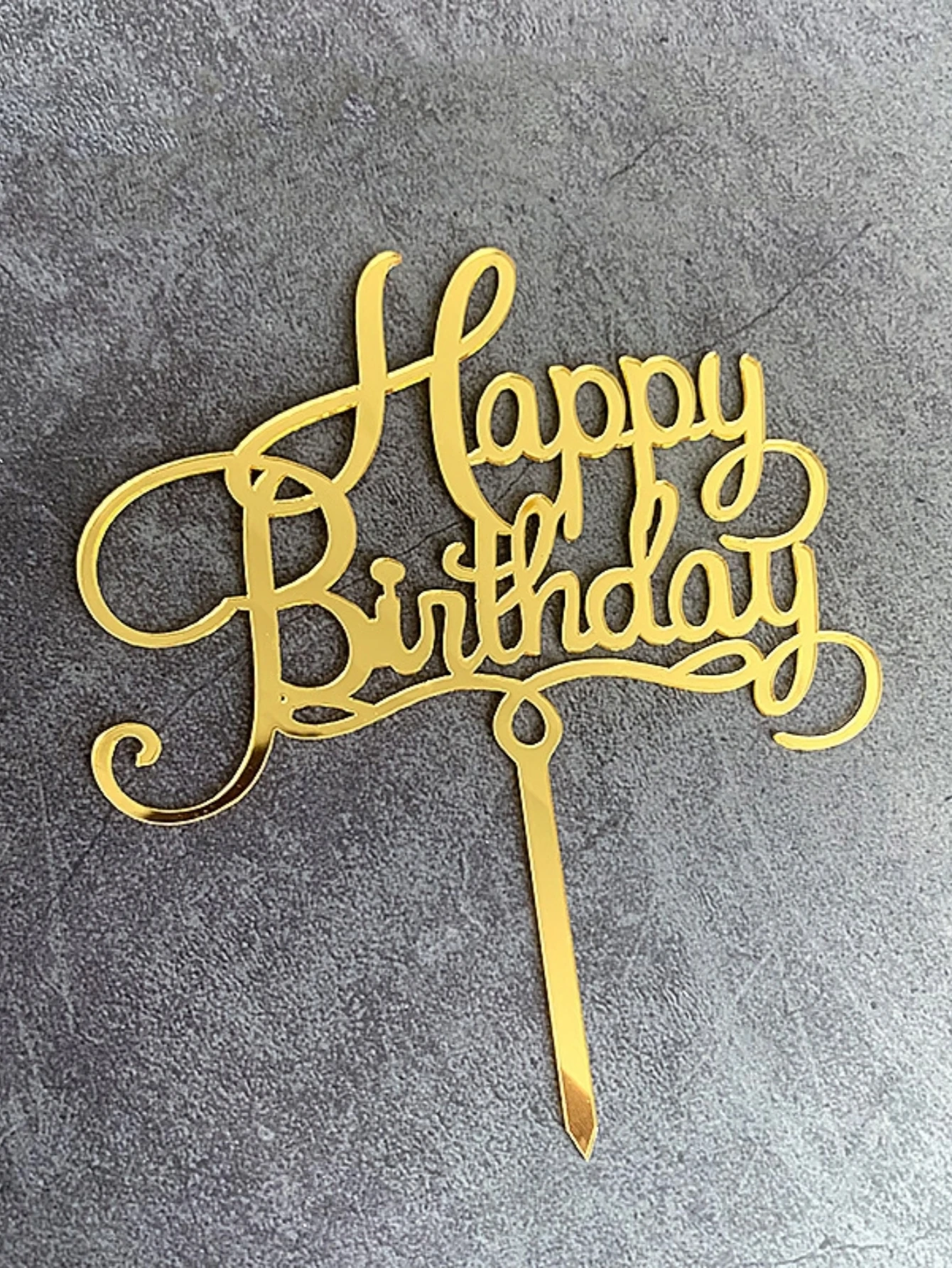 3pcs "Happy Birthday" Acrylic Cake Topper - Modern Letter Decor for Birthday Party/Christmas, Cake Plug-in, Holiday Gifts