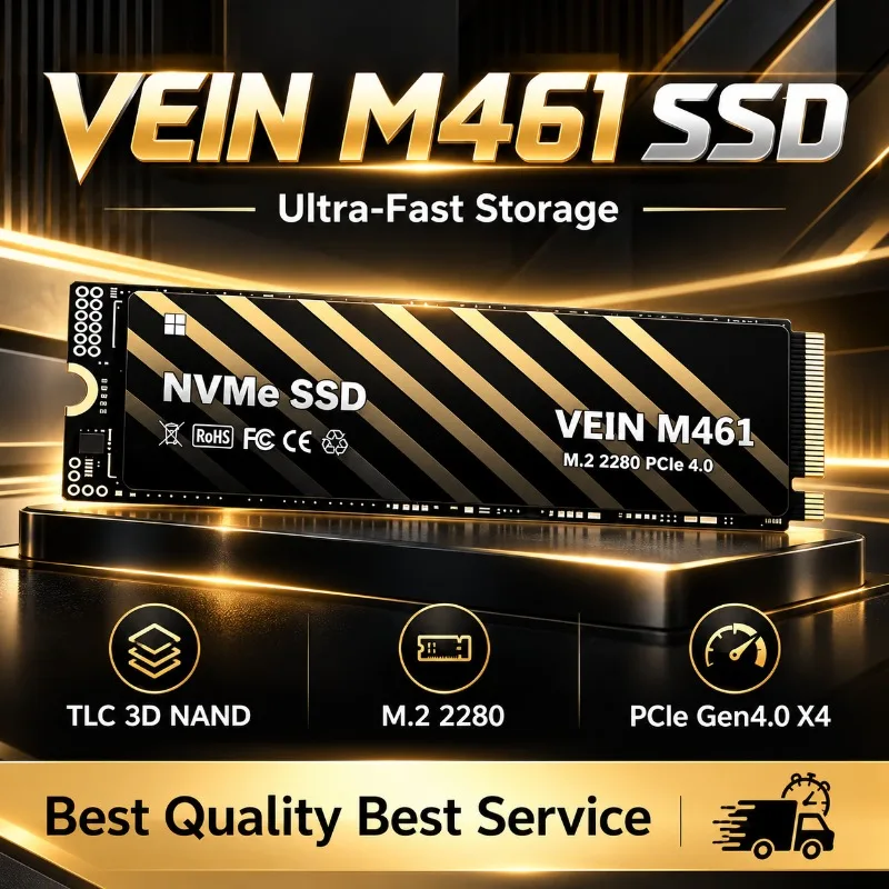 VEIN M461 M.2 2280 PCIe Gen4.0 X4 NVMe SSD 3500MB/s Read Speed 1TB 2TB Internal Gaming Solid State Drive For Laptop Desktop PC