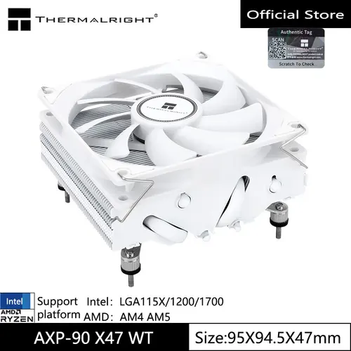 Radiador refrigerado por aire Thermalright AXP90-X47 ITX 47mm 4 heatpipe enfriador de CPU de presión baja compatible con LGA1700/115X/1200/AM5/AM4