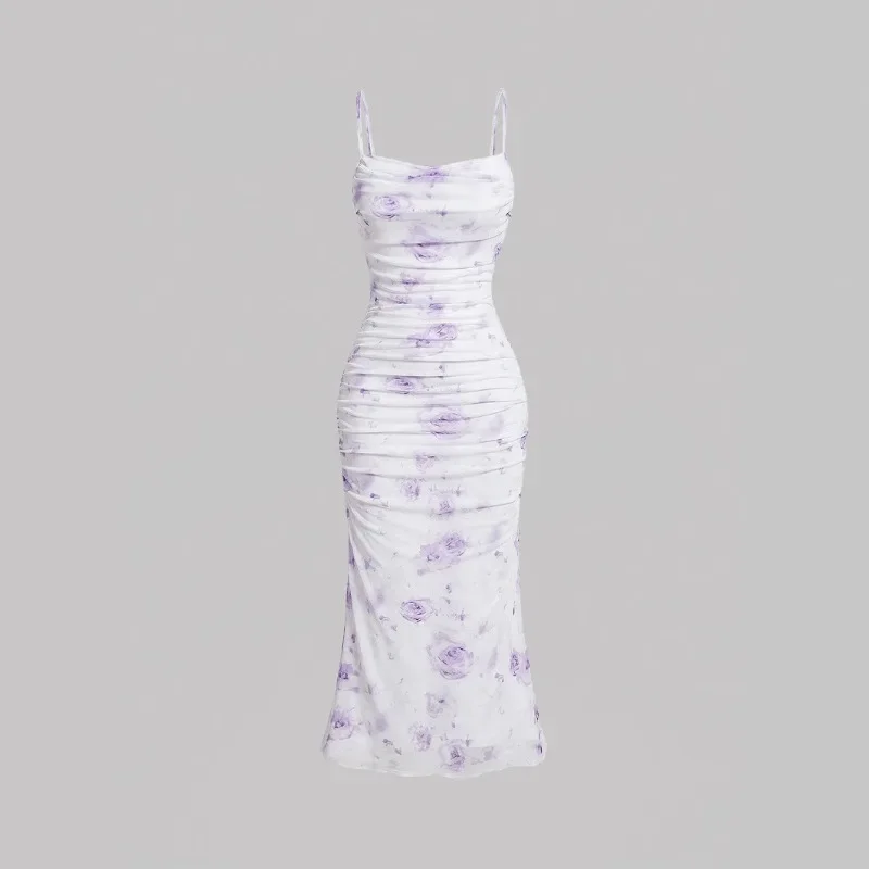 

Sleeveless Long Dress Women Printing Summer Sexy Streetwear Maxi Vestidos Spaghetti Strap Bodycon Hip Wrap Vestidos Y2k Платье