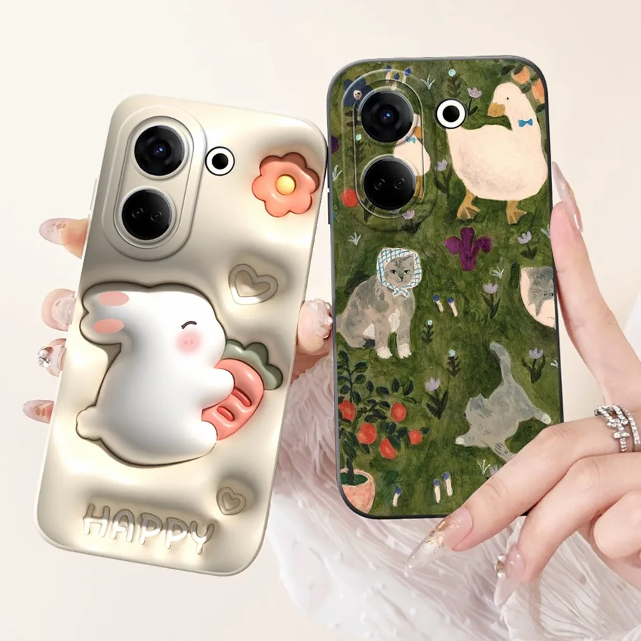 For Tecno Camon 20 Premier CK7n Case Lovely Cartoon Camera Lens Protective Phone Back Cover For Tecno Camon 20 Camon20 Pro Funda