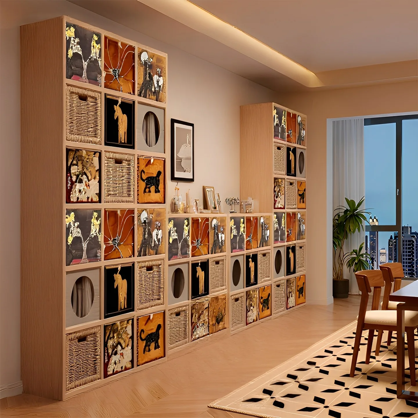 Full Wall Bookcase Living Room Integrated Whole Wall Solid Wood Locker Background Cabinet Display Rack Storage Cabinet Pine