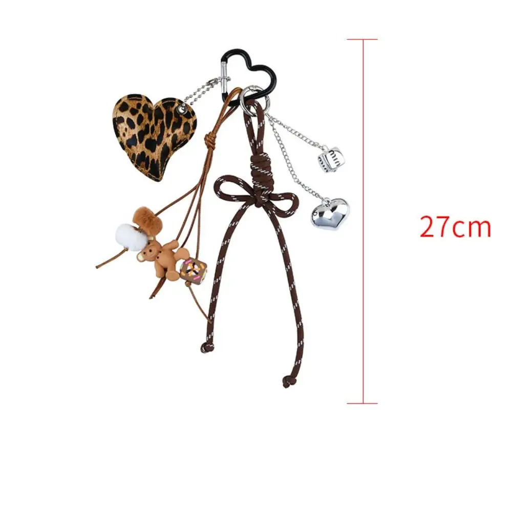 Cute Heart Purse Hanging Pendants Bow Hanmade Rope Keychain Bag Pendants