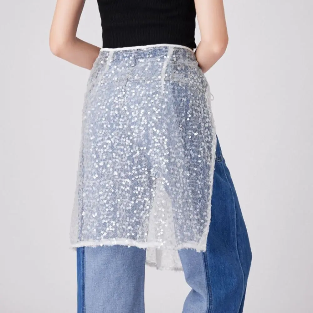 

Кружевная юбка миди с высокой талией, вышивкой цветов, асимметричным боковым разрезом и кружевной завязкой, в стиле Y2K, уличная мода, Харадзюку