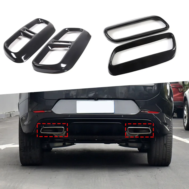 Stainless Steel Black For Land Rover Range Rover Sport 2023 2024 Car Exhaust Pipe Tail Throat Cover Decoration Accessories