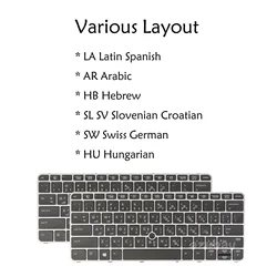 Keyboard For HP Elitebook 725 G3 G4, 820 G3 G4, 828 G3 Backlit /No - LA Spanish Arabic Hebrew Swiss Hungarian Slovenian Croatian