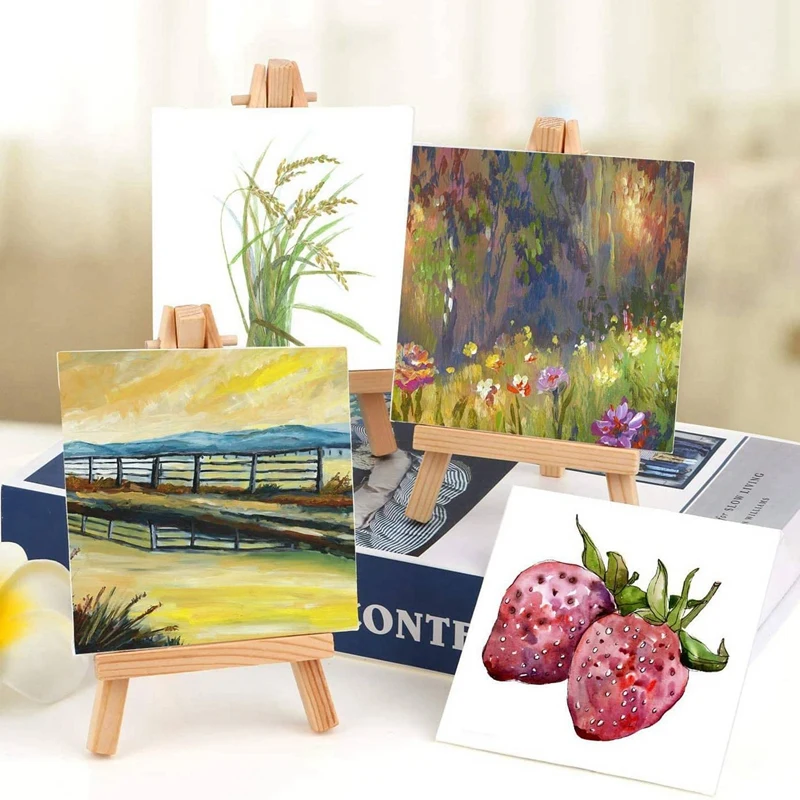 120 шт., мини-доска для рисования на холсте с мольбертом