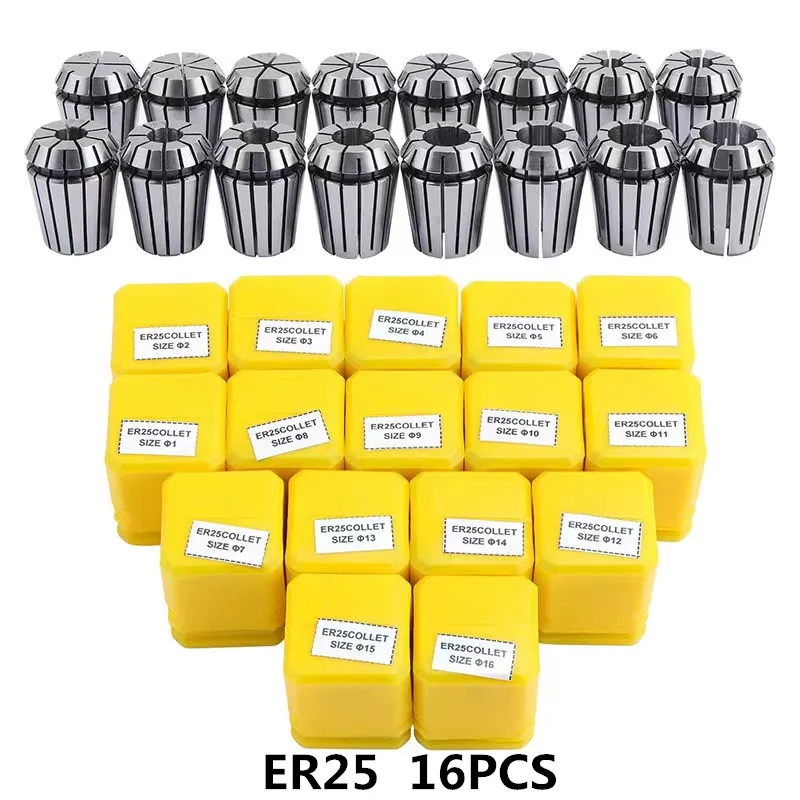 1Set ER Collet ER8 ER11 ER16 ER20 ER25 ER32 Spring Collet Precision 0.015mm CNC Milling Tool Holder Engraving Machine Lathe