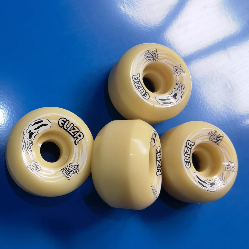 ELIZA 53mm top quality skateboard wheels 103A pu good made  skull V5 shape narrow ground-touch flexible stunt skate wheels