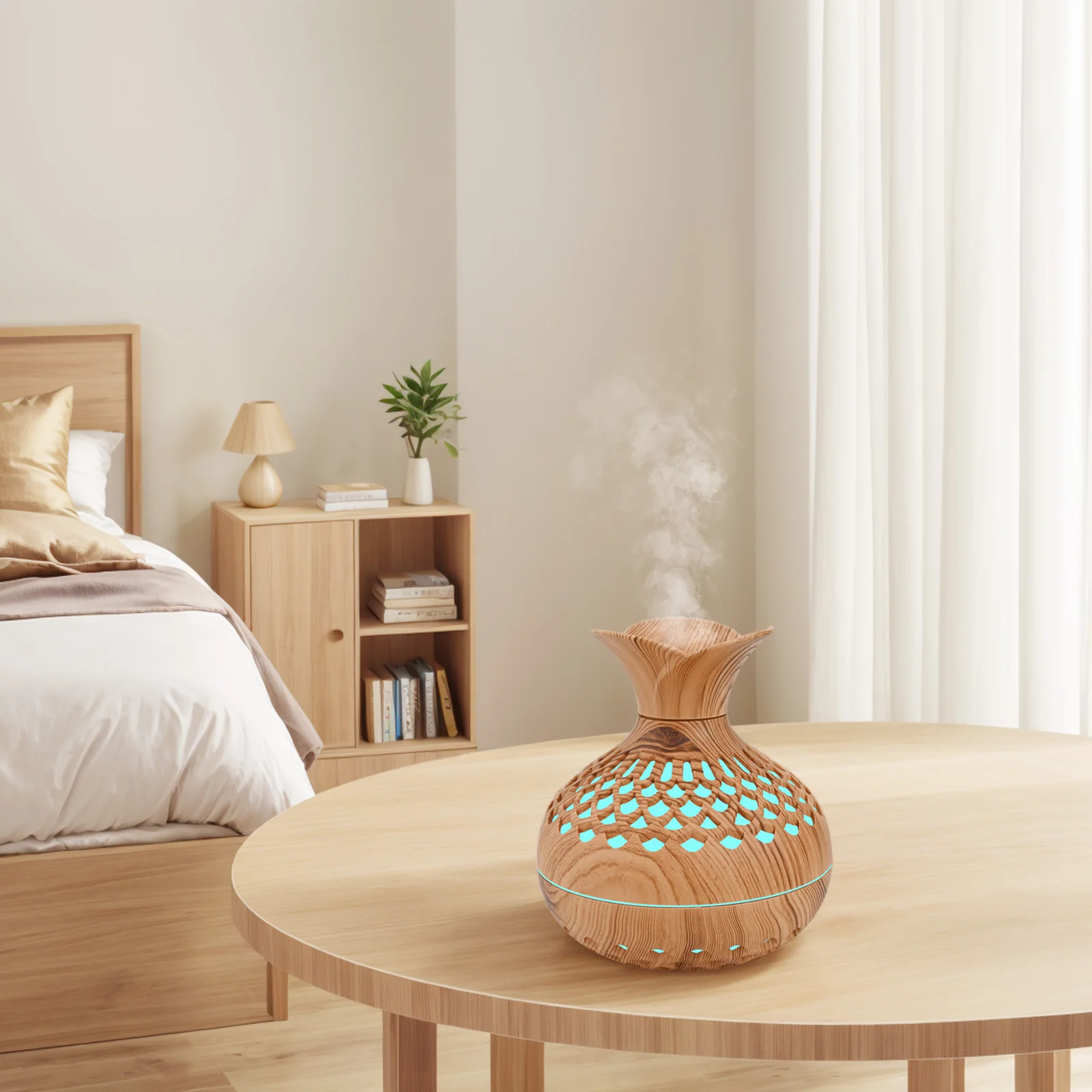 Wood Grain Humidifier 300ml USB Aroma Diffuser Atomizer USB Household Humidifier Hydrating Instrument Desktop Humidifier