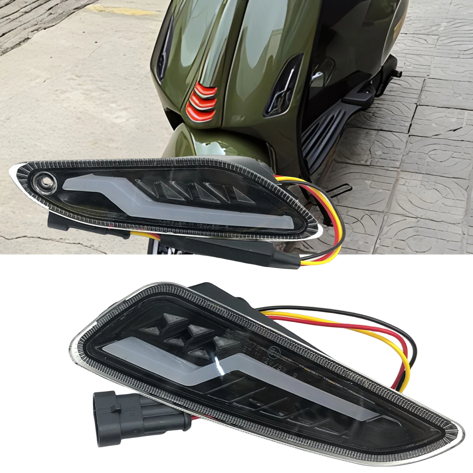 

Motorbike LED Front Rear Turn Signal Indicator Daytime Running Light For PIAGGIO VESPA Elettrica / Primavera / Touring 4V 50CC