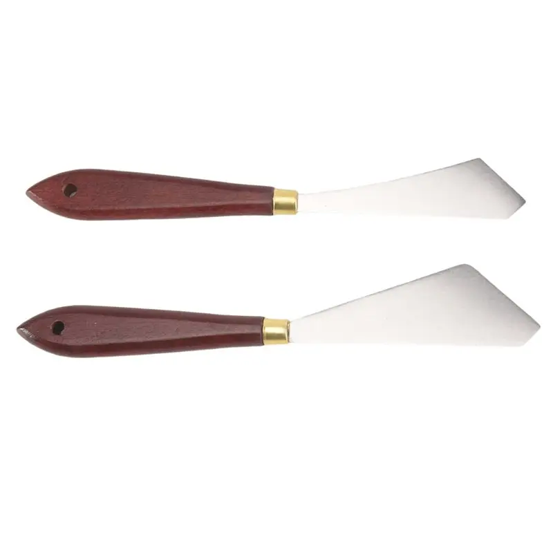[A92P!】 2 Pcs Painting Scraper Knife Stainless Steel Painting Mixing Scrapers Palette Painting Knife For Painting Art Tool