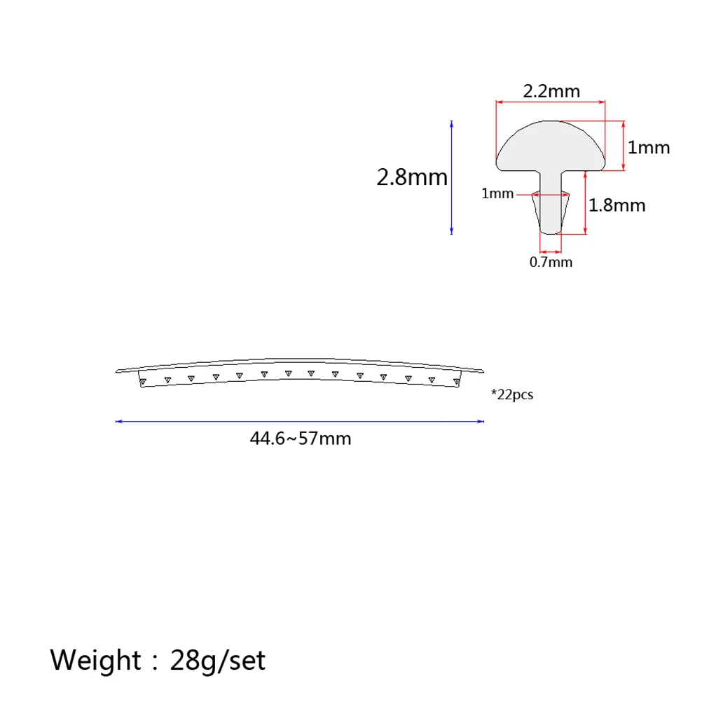 

22pcs 2.2Mm Wide 22 Fret Cupronickel Electric Bass Guitar Fret Wire Copper Nickel Alloy Guitar Fingerboard Corrosion Resistant