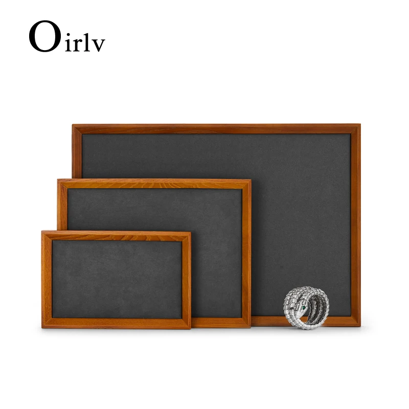 

Oirlv Grey Jewelry Tray Large Stackable Ring Earring Bracelet Necklace Jewelry Tray Solid Wood Jewelry Organiser Stackable Trays