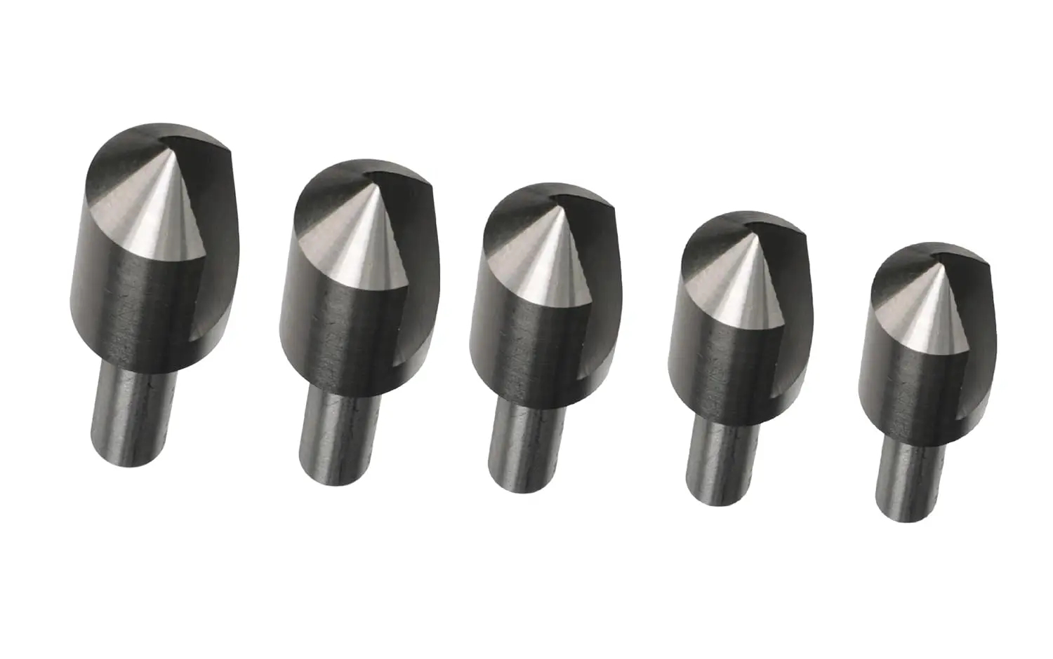 

Набор из 5 зенкеров с одним канавкой, размеры от 1/4 до 3/4 дюйма, 82 градуса, для точного сверления