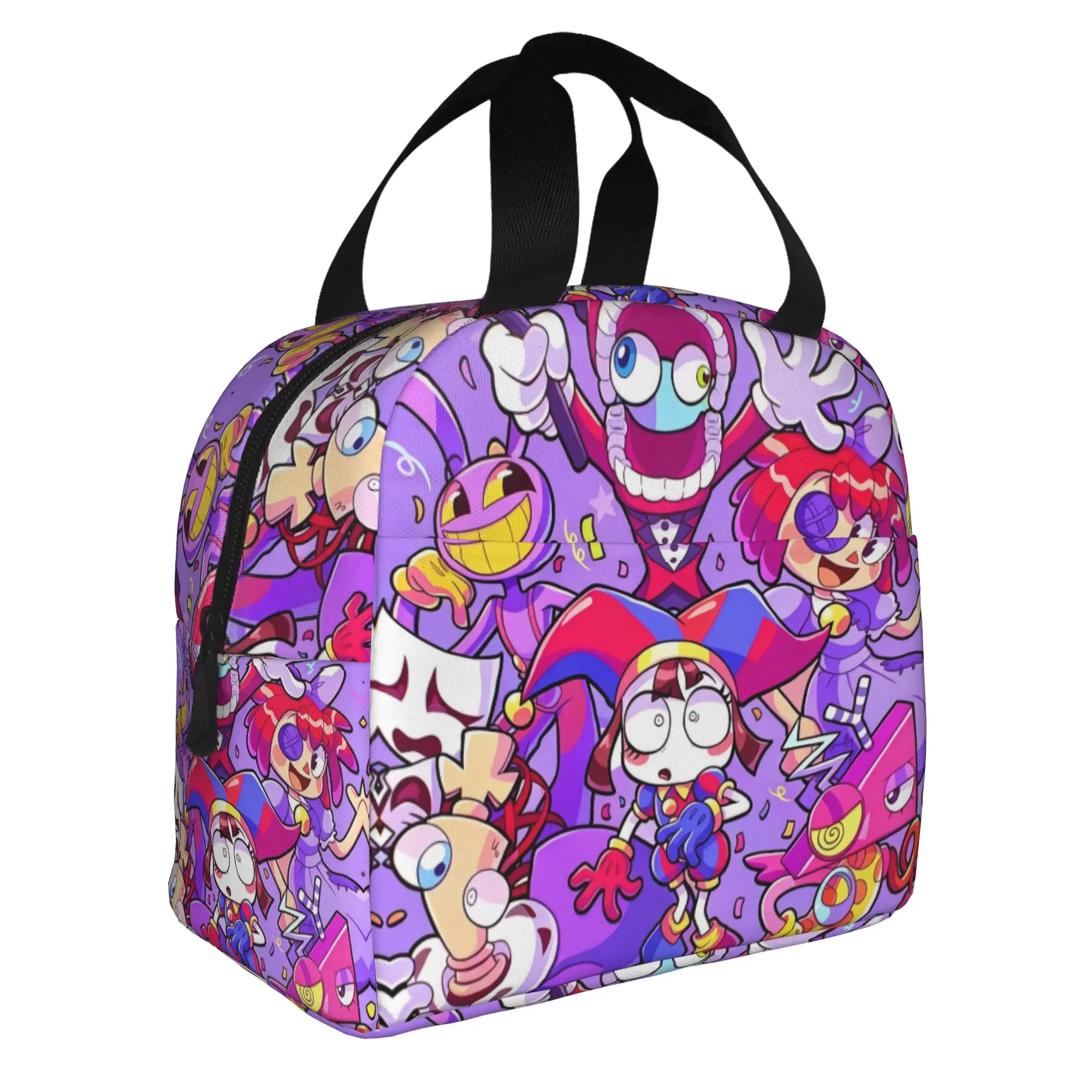 Jax D-Digitals Circus Insulated Lunch Bags for Camping Travel Black Humor Anime Leakproof Thermal Cooler Lunch Box Women Men