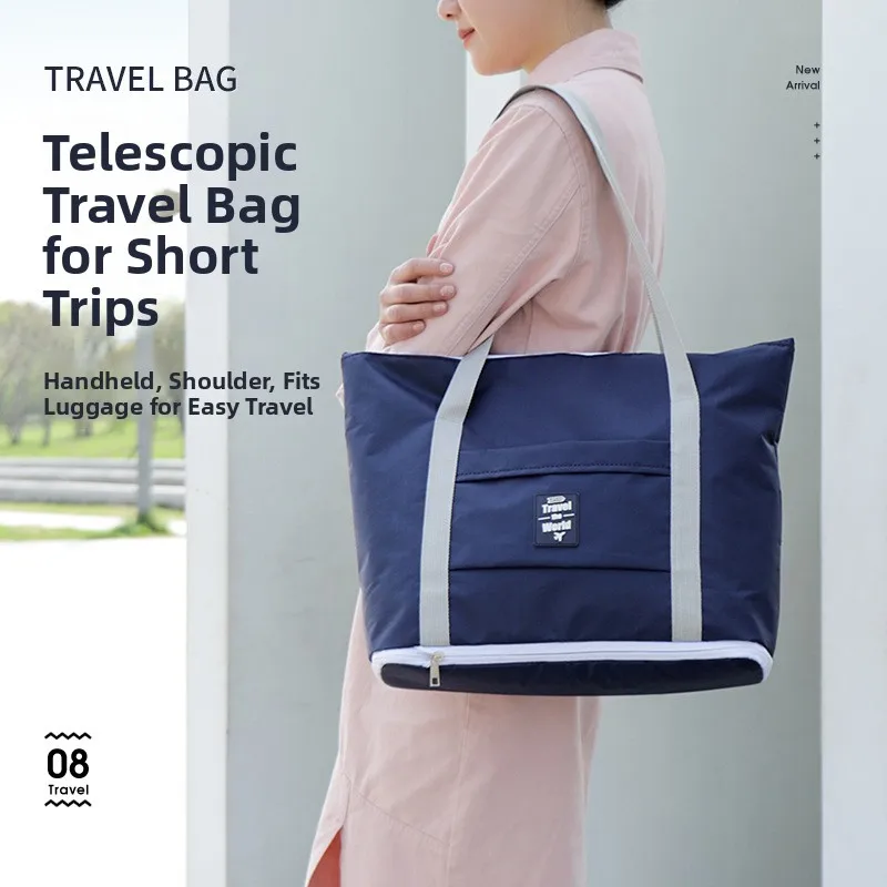 Travel Bag Outdoor Foldable Handbag Large Capacity Expandable Suitcase Style Handheld Bag for Travel Golden Lotus Brand