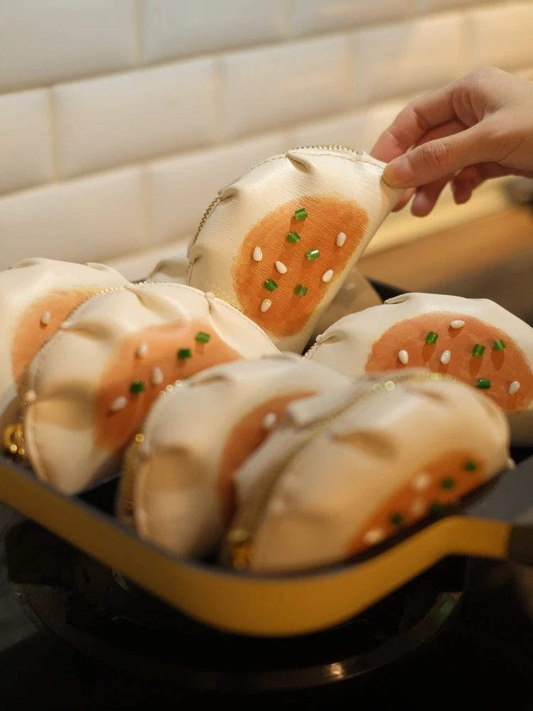 Handmade Coin Purse Dumpling Bag Wealth-Bringing Dumpling Bag Genuine Leather Creative Vintage Exquisite Gift