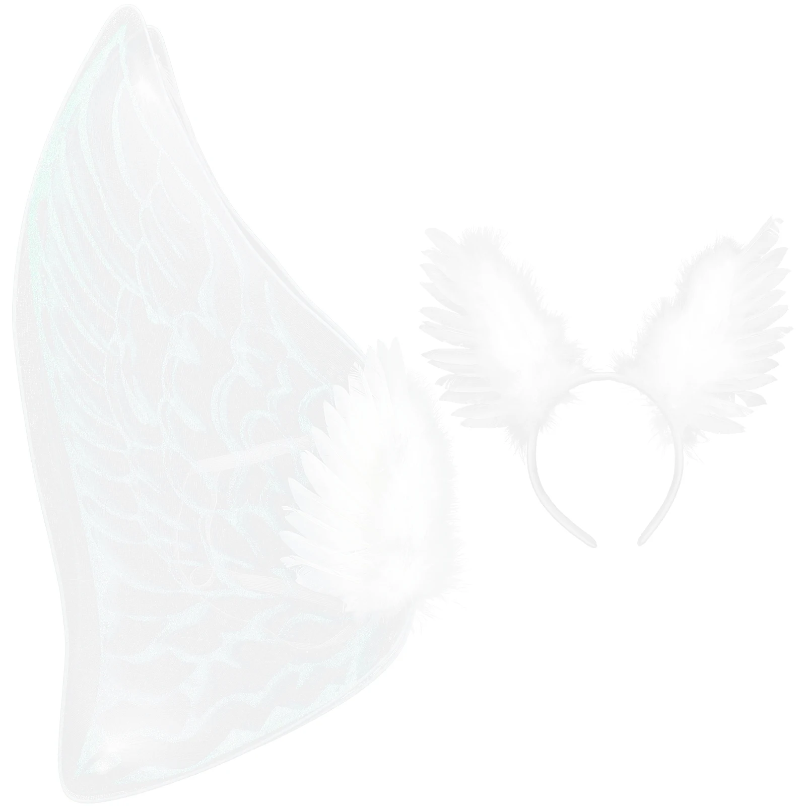 

Wings Headb Set Angel Costume for Girls Red Lightweight Durable Party Masquerade Cosplay Decor Accessories