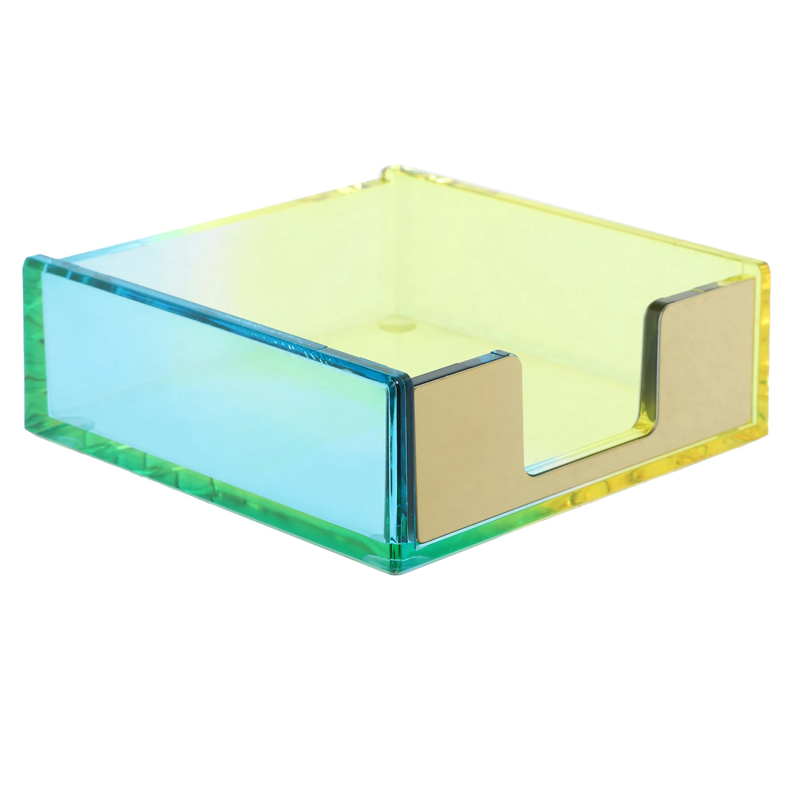 

Gradient Acrylic Holder Blue Yellow Memo Papers Case Desk ganizer Storage Acrylic Notepad Box Box for Office Supplies