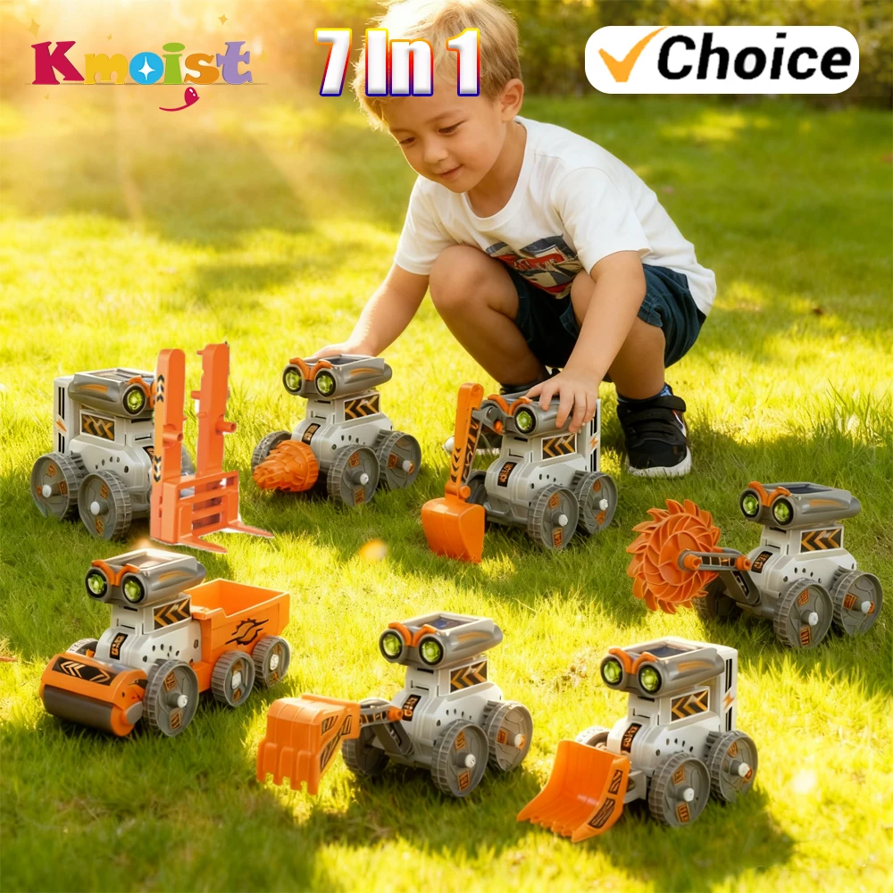 Robô solar diy montagem brinquedo 7-em-1 modo de acionamento duplo engenharia inteligente robô elétrico brinquedo para crianças educação brinquedos presentes
